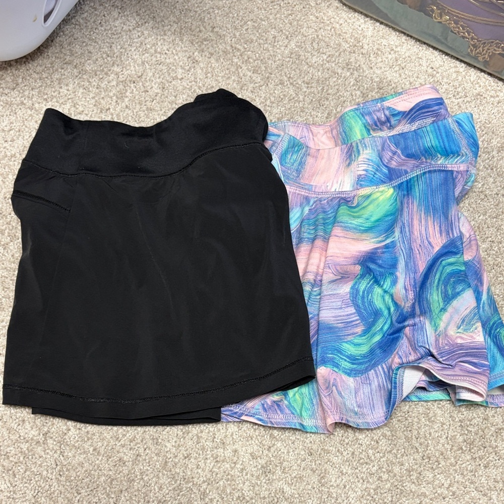 All in Motion Black and Multicolor Kids Skorts